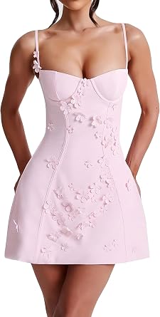 3D Flower Mini Homecoming Dresses Spaghetti Straps Corset A-Line Cocktail Prom Party Gowns