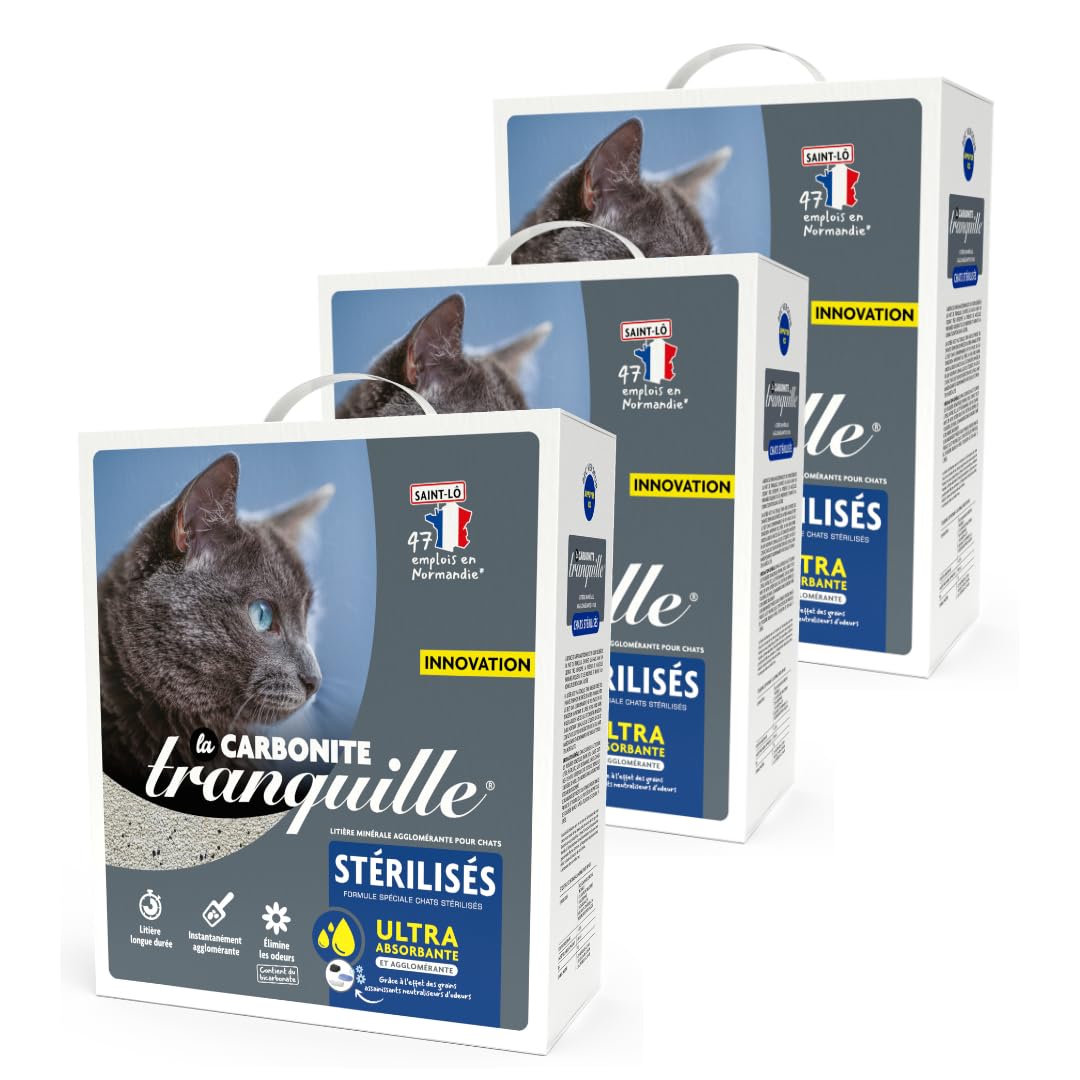 Tranquilo Gatos esterilizados – 6,1 litros – Juego de 3
