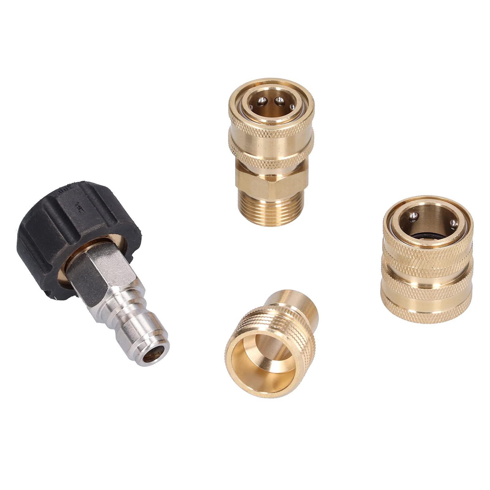 8Pcs High Pressure Washer Adapter Coupler Set Brass Connector Kit