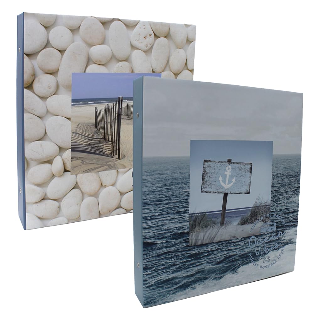 Lot de 2 classeurs photo à pochettes Ocean vibes 400 photos 11x15
