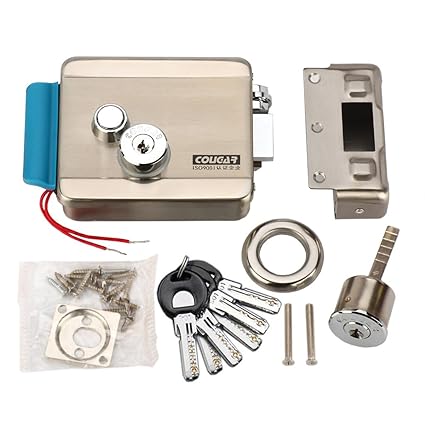 [Upgrade Version] AMOCAM Electric Electronic Door Lock 6pcs Computerized Doted Keys DC 12V Stainless Steel E-Lock Support Wooden Glass Metal Door for Video Door Phone Doorbell Intercom Access Control