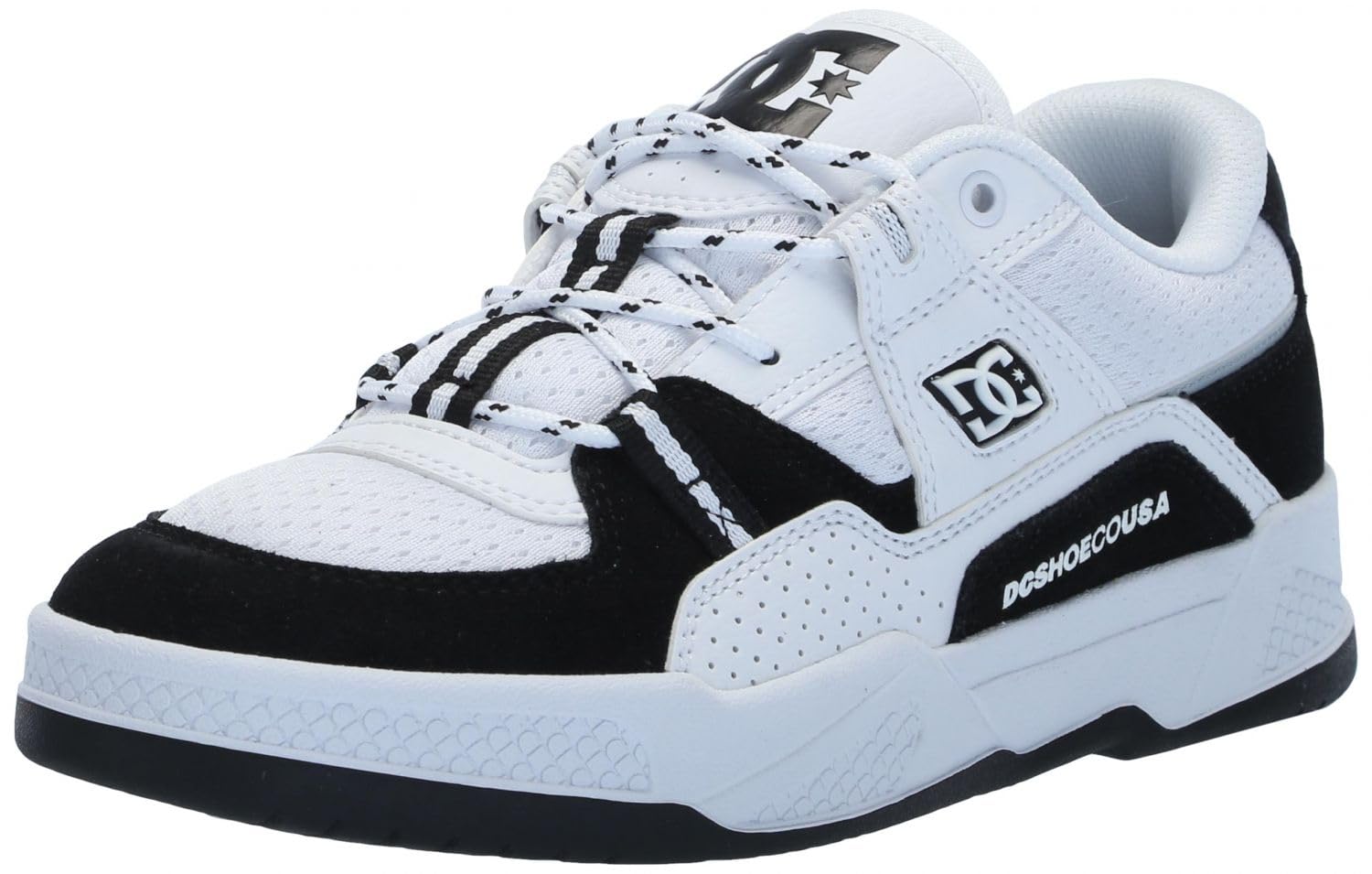 Chaussures de skate DC homme Construct baskets noires et blanches 46