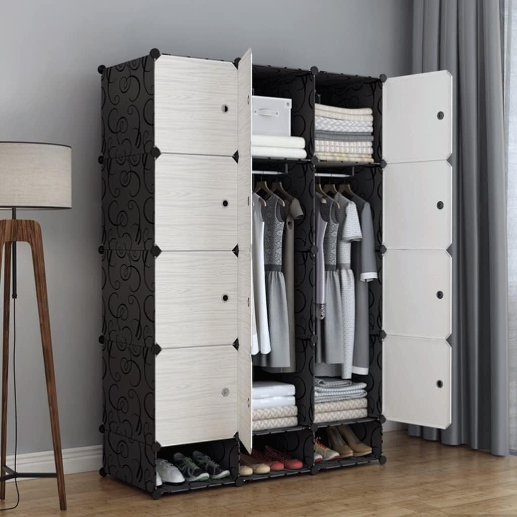TIST Simple Closet Plastic Combination Portable Closet Simple Assembly Sturdy and Durable Cabinets(A)