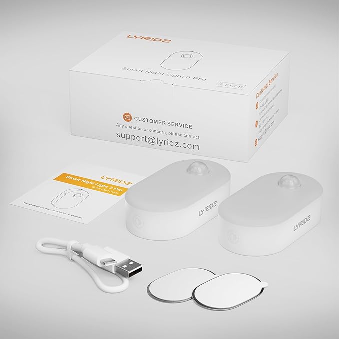 Lyridz Luz Nocturna Recargable con Sensor de Movimiento LED miniatura 9