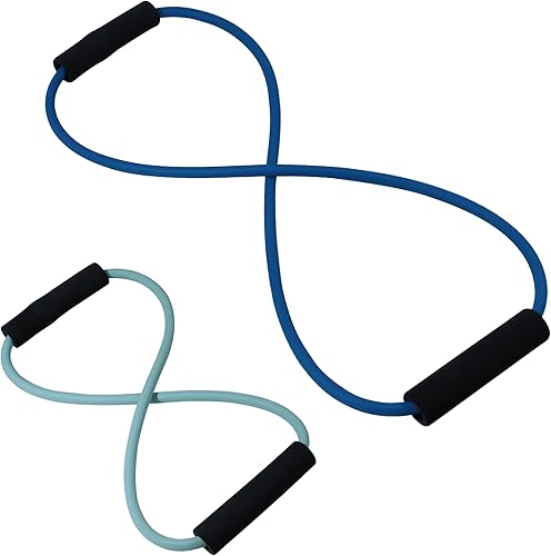 Bandas de resistencia para entrenamiento con asas suaves, banda elástica, látex natural agradable a la piel, tensión de 10 libras largas y cortas,