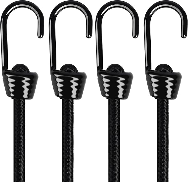 Joneaz Bungee Cord with Hooks Heavy Duty Outdoor 4 Pack, UV Resistant