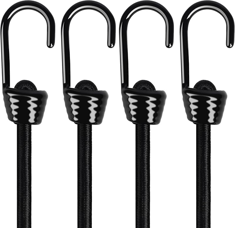 36 Inch Bungee Cords with Hooks Heavy Duty,4 Pack,10mm Thick