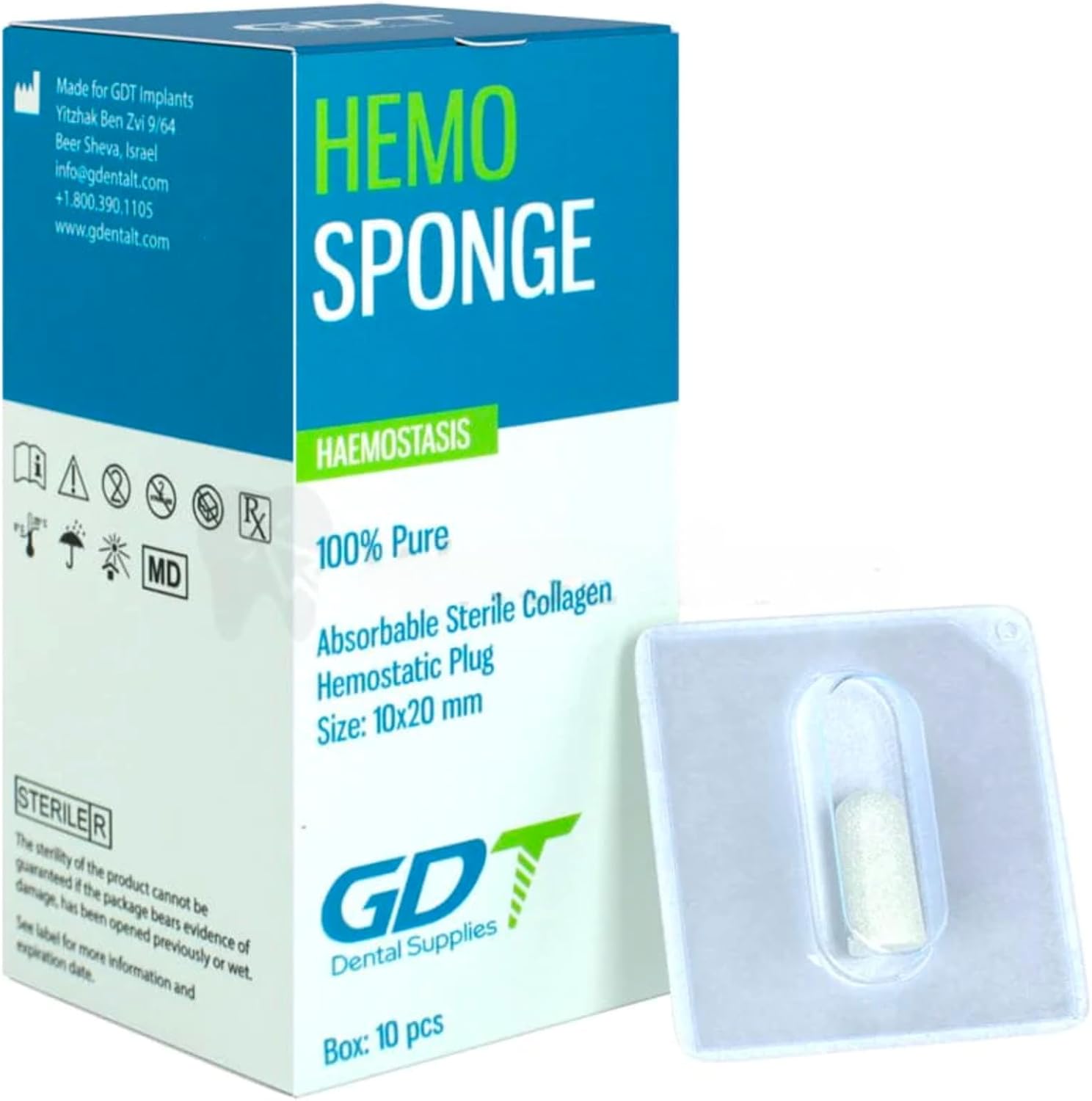 ImplantDent Hemosponge 100 Pure Collagen Absorbable