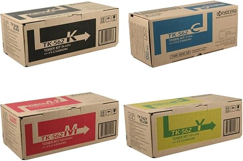 Kyocera Mita TK-562K TK-562C TK-562M TK-562Y FS-C5300 C5350 P6030 - Juego de cartuchos de tóner (negro, cian, magenta, amarillo, 4 unidades) en