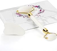 YLTNEUQER Gua Sha Facial Tool & Jade Roller Set - Reduce Puffiness, Lymphatic Drainage, Wrinkle Improvement for Face, Neck, Body | SPA Gift