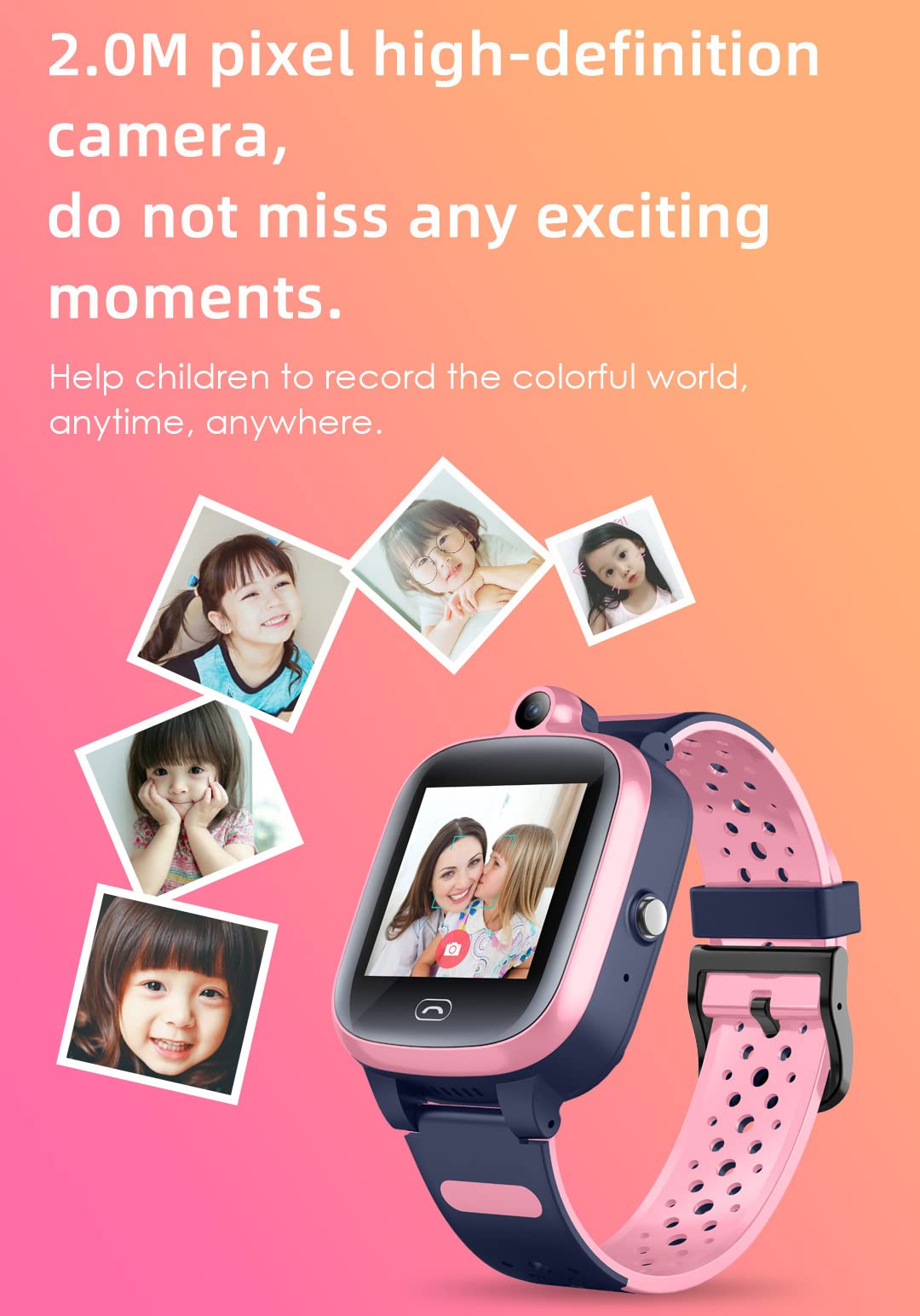 Reloj Inteligente para Niños 4G, Reloj para Teléfono Inteligente con Foto Y Video a Prueba De Agua con Rastreador GPS, Compatible con Llamadas De Audio Y Video, Podómetro, SOS