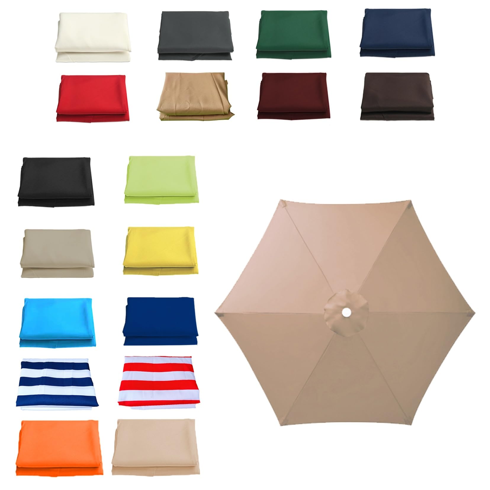 Pink Palm Patio Umbrella Replacement Canopy Top 11.5FT 9.8FT 8.8FT 8.2FT Parasol Canopy Cover for Outdoor Backyard Pool Umbrellas Cantilever Parasol Replacement Cover(Champagne,6 RIBS/300CM(9.8FT))