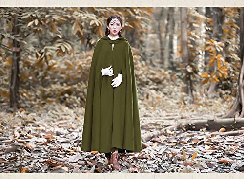 Baoqiya Women's Wool Blend Capes Hooded Cloak Outwear Poncho Warm Autumn and Winter Coat - Image 2