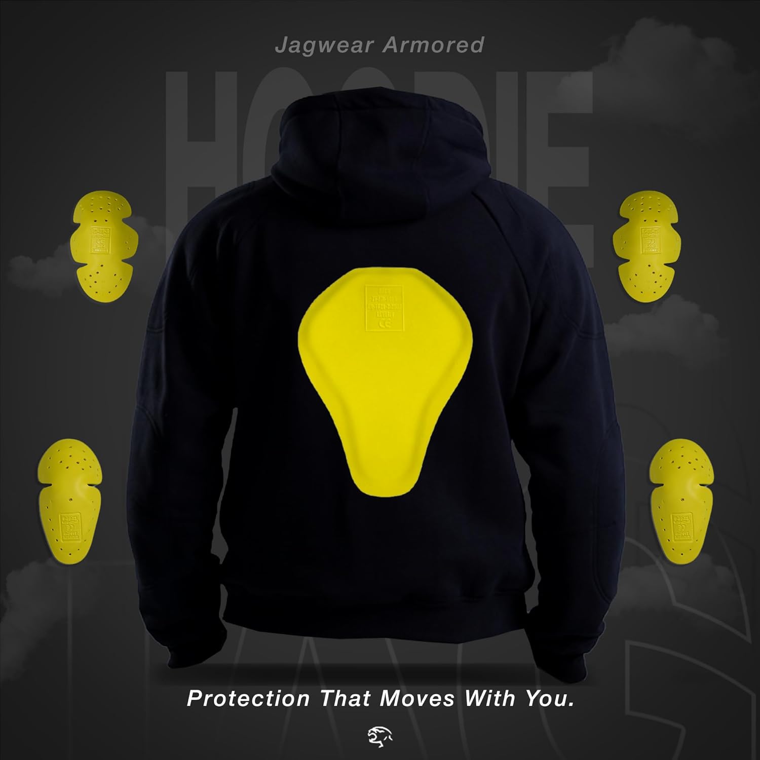 J.A.G. Motorcycle Protective Hoodie for Men – Armored Riding Jacket w/Aramid Lining for impact | All-Season Hoodie Sweater