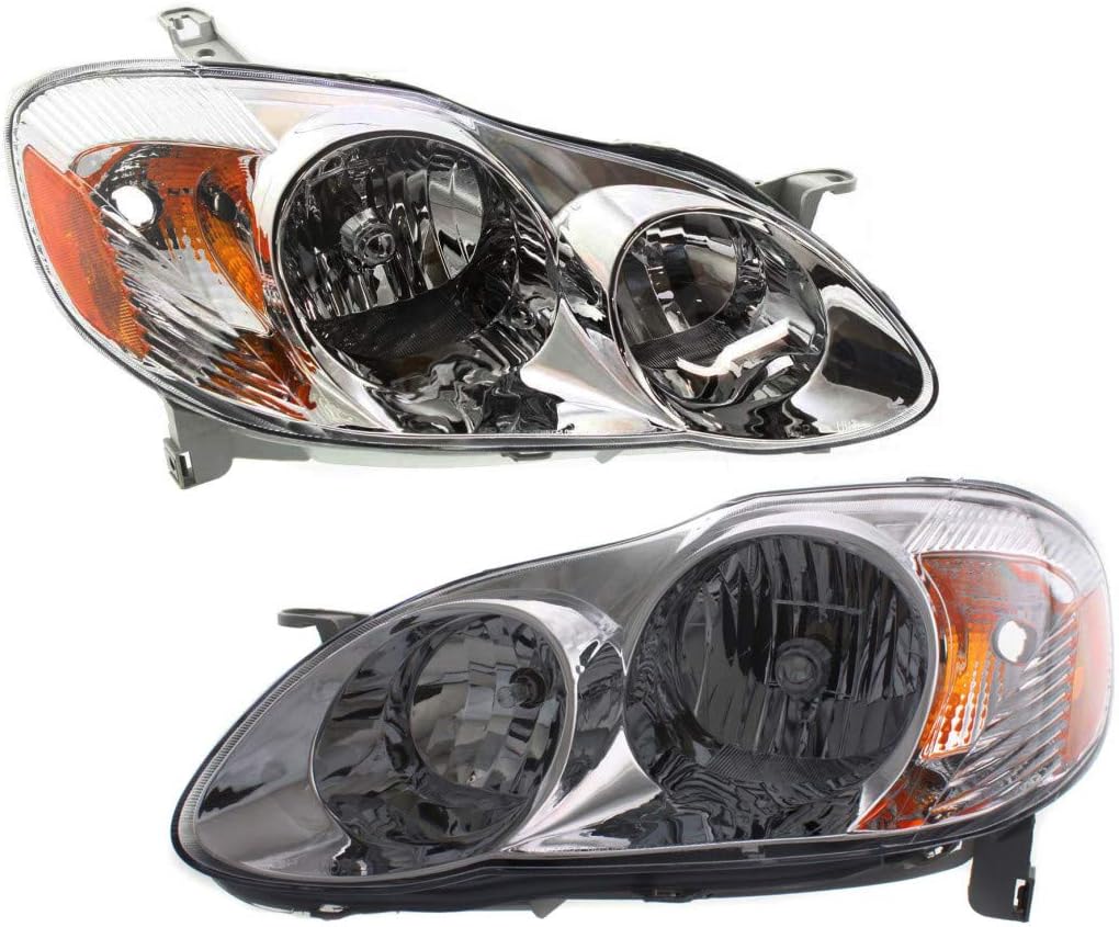For 2003-2004 Toyota Corolla Headlight Driver and Passenger SideDOT Certified Bulbs Included TO2502139 TO2503139 - Replaces 81150-02200, 81110-02190 ;CE | LE