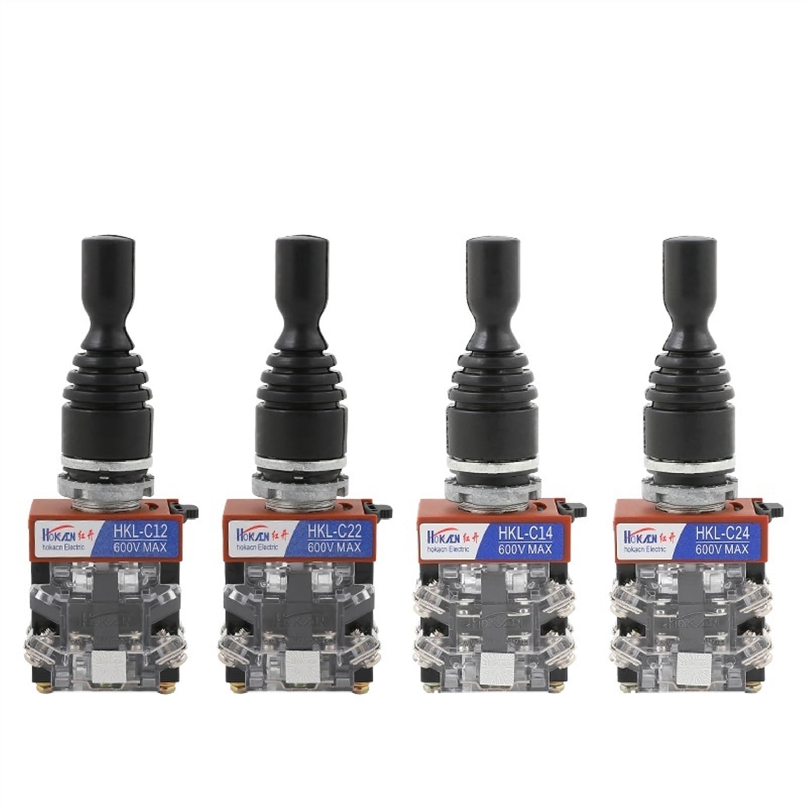 Interruptor con palanca de mandos Industrial Monolever de 22mm, 2 posiciones de 4 vías, bloqueo automático, interruptor cruzado momentáneo 2 4NO(4Way Latching 4NO)