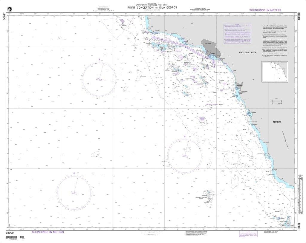 NGA Chart 18000: Point Conception to Isla Cedros (Omega)