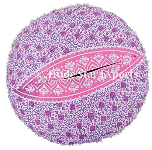 Trade Star Exports Large Ombre Floor Cushion, Mandala Throw Pillowcases 32