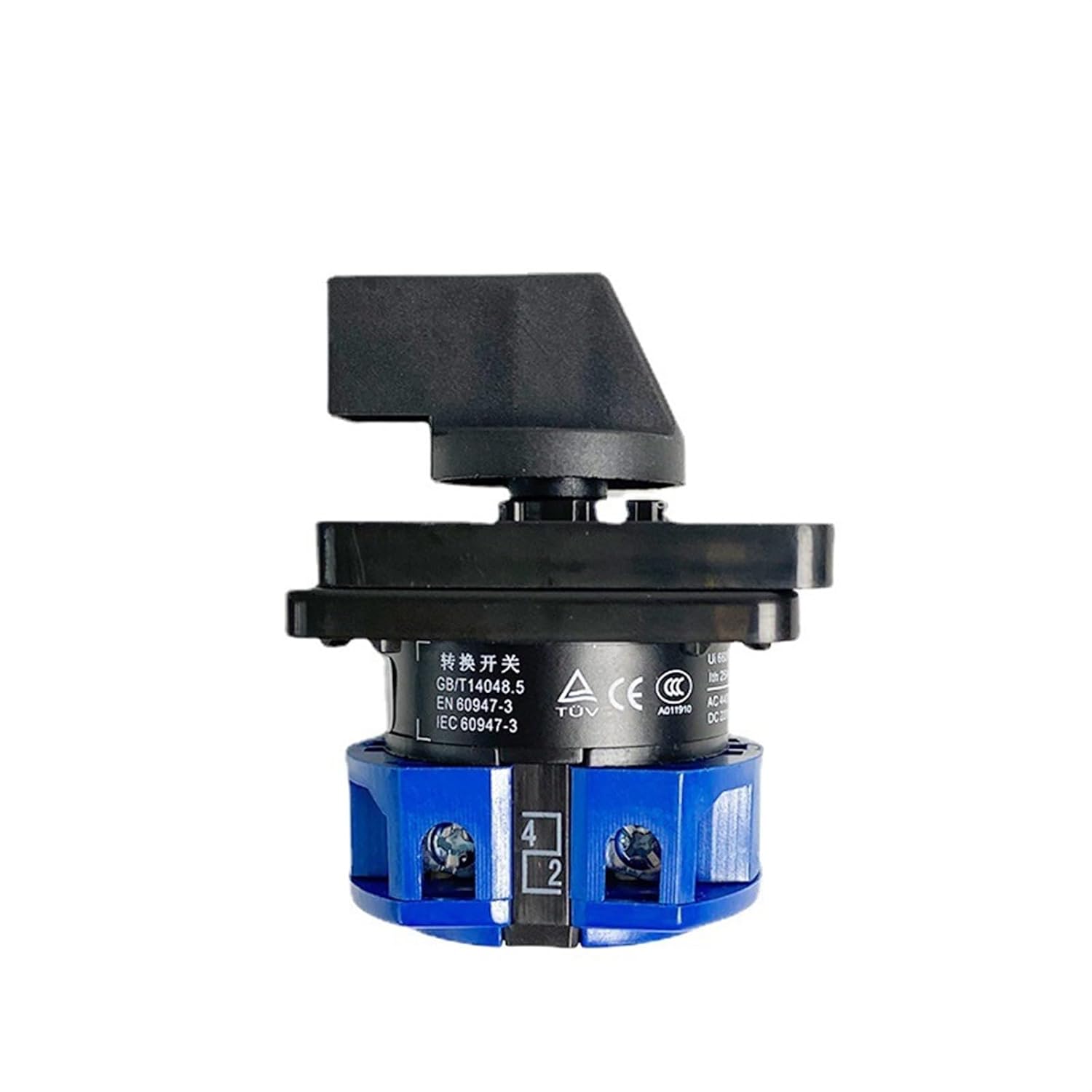 IBXDTUVJ LW26-25/1 Rotary Switch, side view with certifications