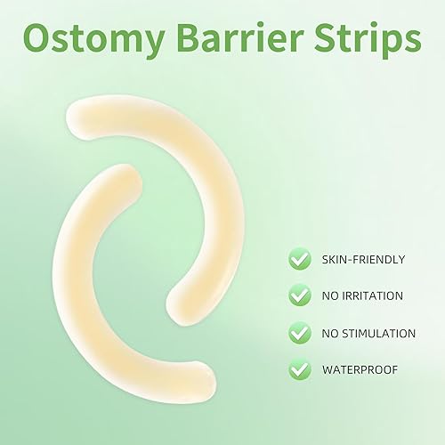 Miniatura 6 de 20 tiras de barrera para estoma, tiras extensoras de piel hidrocoloides de grado médico para bolsas de colostomía, cinta adhesiva para la piel para