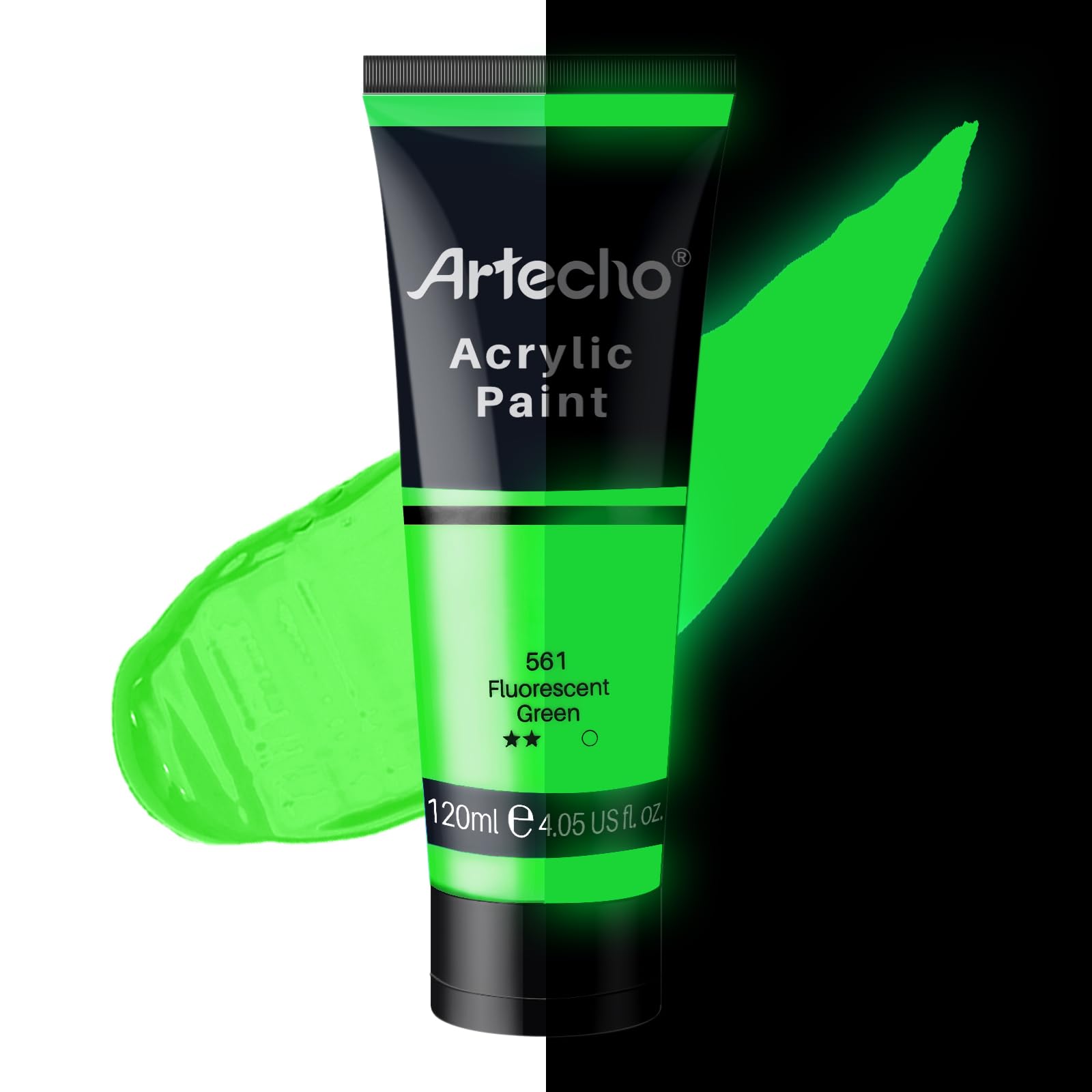 Artecho Vernice Fluorescente Al Buio, Tubetti Da 120 Ml, Colori Per Artigianato, Tela, Roccia, Pietra, Legno, Tessuto, Forniture Artistiche-image