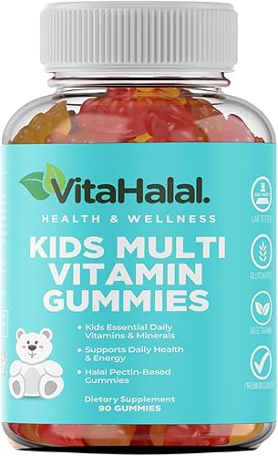 VitaHalal - Multivitaminas halal para niños Mejores vitaminas para niños multivitamínico sin gelatina multivitamínico orgánico Gummy Vegetariano