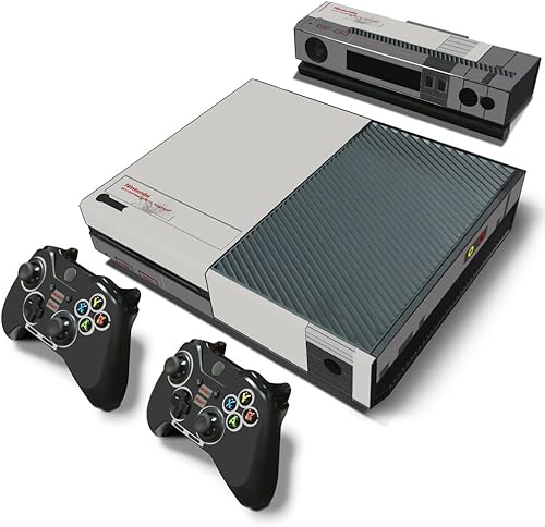 ZOOMHITSKINS - Adhesivo decorativo para Xbox One (diseño antiguo retro con efecto de rayones, incluye 2 controladores y Kinect Skins