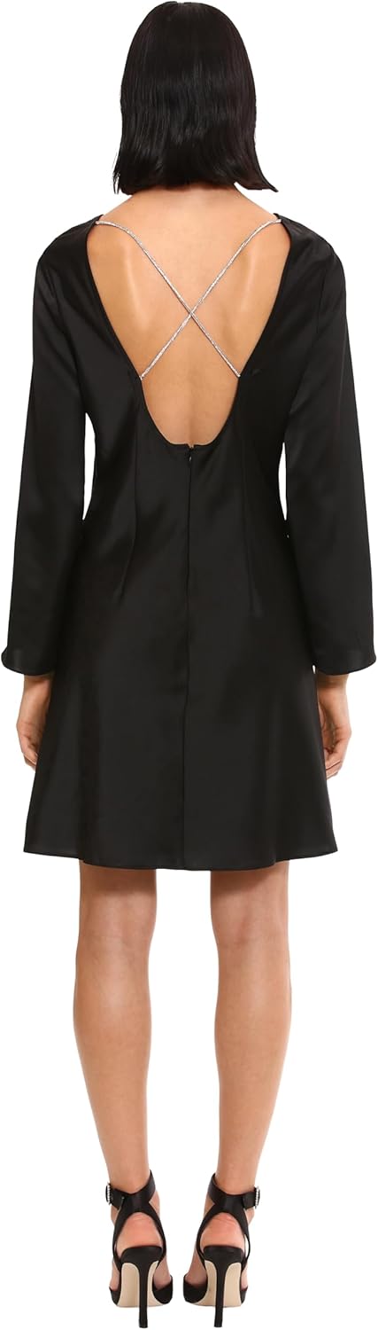 Donna Morgan Women's Rhinestone Back Detailed Bias Cut Dress Event Occasion Date Night Out Guest of - Image 4