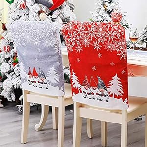 Kerst stoel rugbekleding decoraties, set van 4/6 kerstman sneeuwpop hoed kerststoel stoel slip cover voor kerst eetkamer…