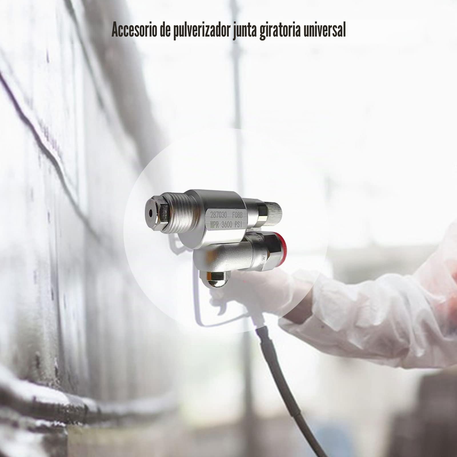 CleanShot - Válvula de cierre con punta, junta adaptadora de pulverización sin aire 287030 para pulverizador sin aire, accesorios de pulverizador, junta giratoria universal