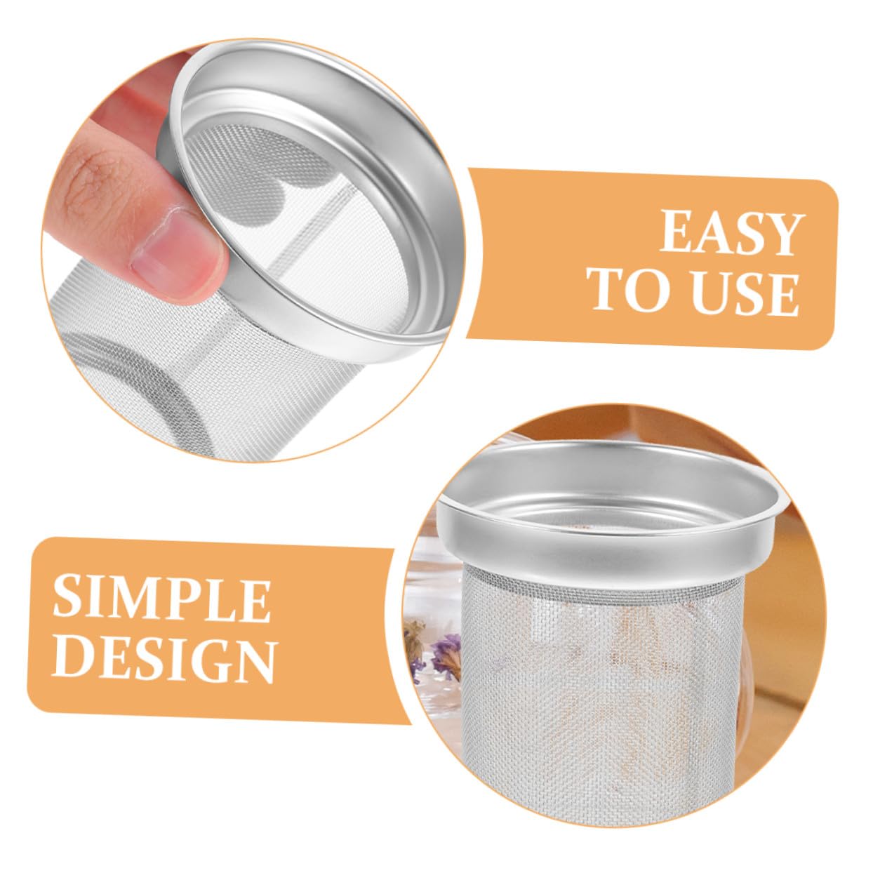 ULTECHNOVO Filtre à Thé en Acier Inoxydable Robuste 7,6x7,0x9,2 Cm Infuseur Métallique pour Théière Accessoires Cuisine Maison pour Infusion de Thé en Vrac