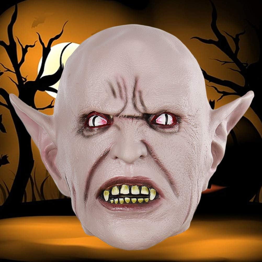1PC Scary Ghastful Horrible Realistic Creepy Toothy Elf Mask Cosplay Costumes Masquerade Supplies Party Props
