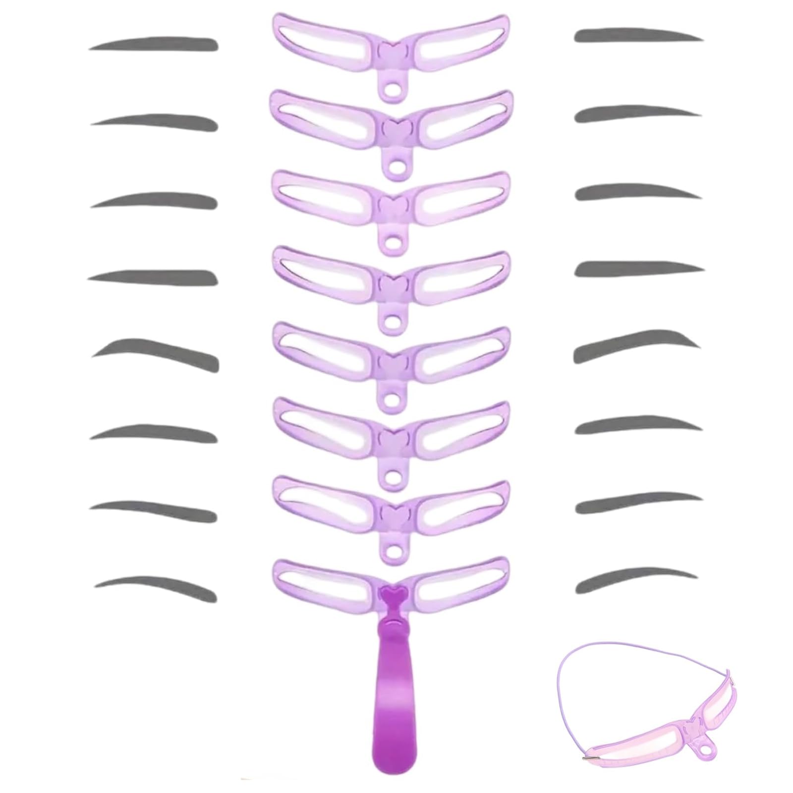8PCS Eyebrow Stencil, Kit Reusable Brow Shaper Templates for Women Makeup