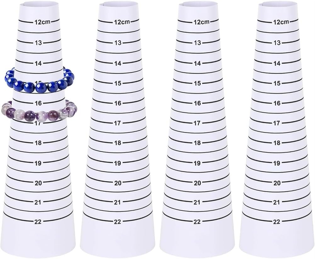 4 Pcs Bracelet Measuring Tool Set, 12-22cm Resin Bangle Sizer Mandrel, Wrist Gauge Sizing Tool for Jewelry Making