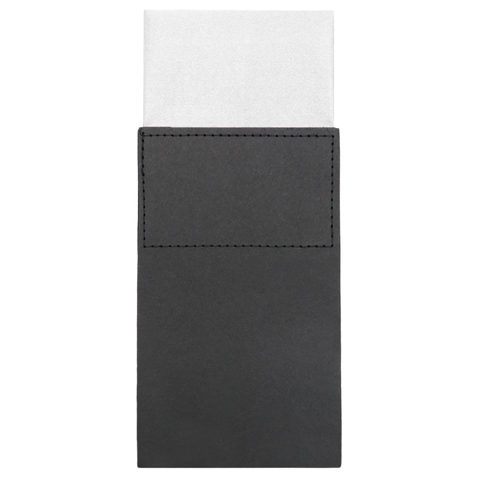 GHTIYLP Solid Color Pocket Square, Pocket Squares for Men Prefolded Handkerchief for Men on Card Wedding Party (White)