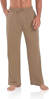 Agnes Urban Men's Joggers Sweatpants Open Bottom Straight Leg Casual Loose Fit Running Athletic Jersey Pants with Pockets