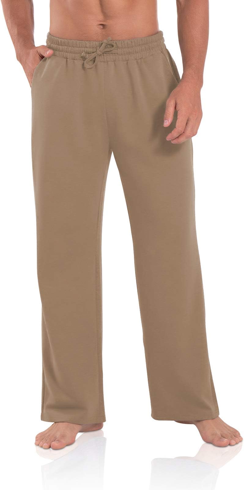 Agnes Urban Men's Joggers Sweatpants Open Bottom Straight Leg Casual Loose Fit Running Athletic Jersey Pants with Pockets