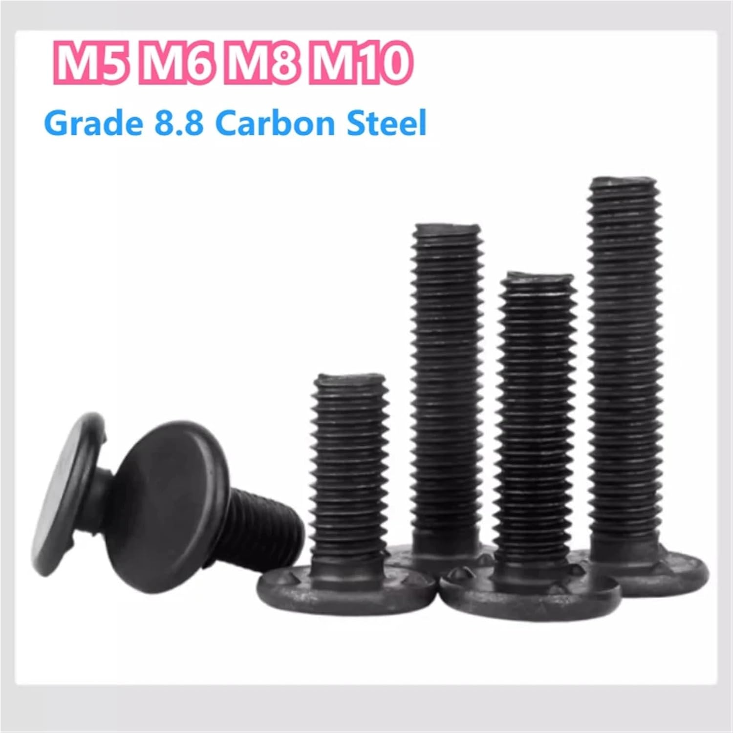 Stainless Steel Weld Studs, Carbon Steel Flat Head Weld Studs M5-M10 10-55mm Blackened(M8x16(20pcs))