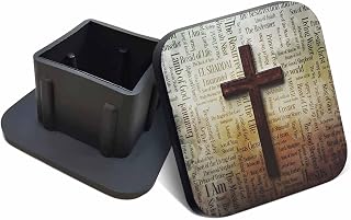 Swono Trailer Hitch Dust Plug Cross in Retro Text 2x2 inch Tow Hitch Cover for Trucks -1 Pack