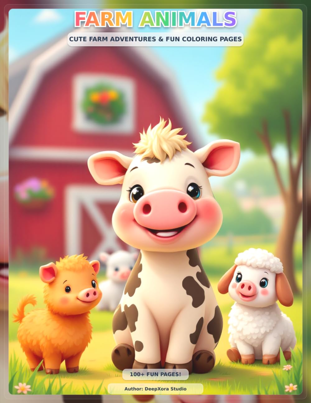 Farm Animals: Cute Farm Adventures Fun Coloring Pages