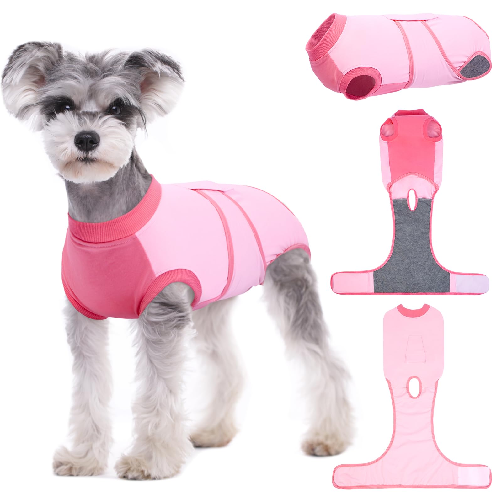 Kuoser Dog Recovery Suit M, Post Surgery Suit for Female & Male Dogs, Adjustable Surgical Onesie with Open Belly Design