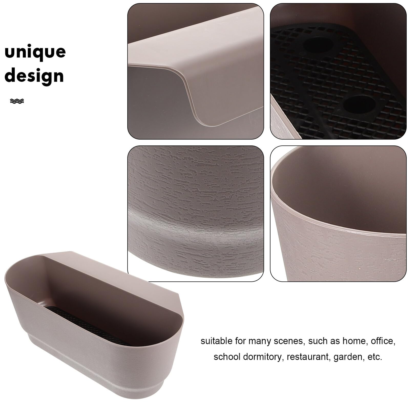 VALICLUD Porta Vasi da Balcone da Ringhiera in Plastica Resistente per Piante Sospese, Design Salvaspazio e Durevole, per Decorazioni Casa e Locale