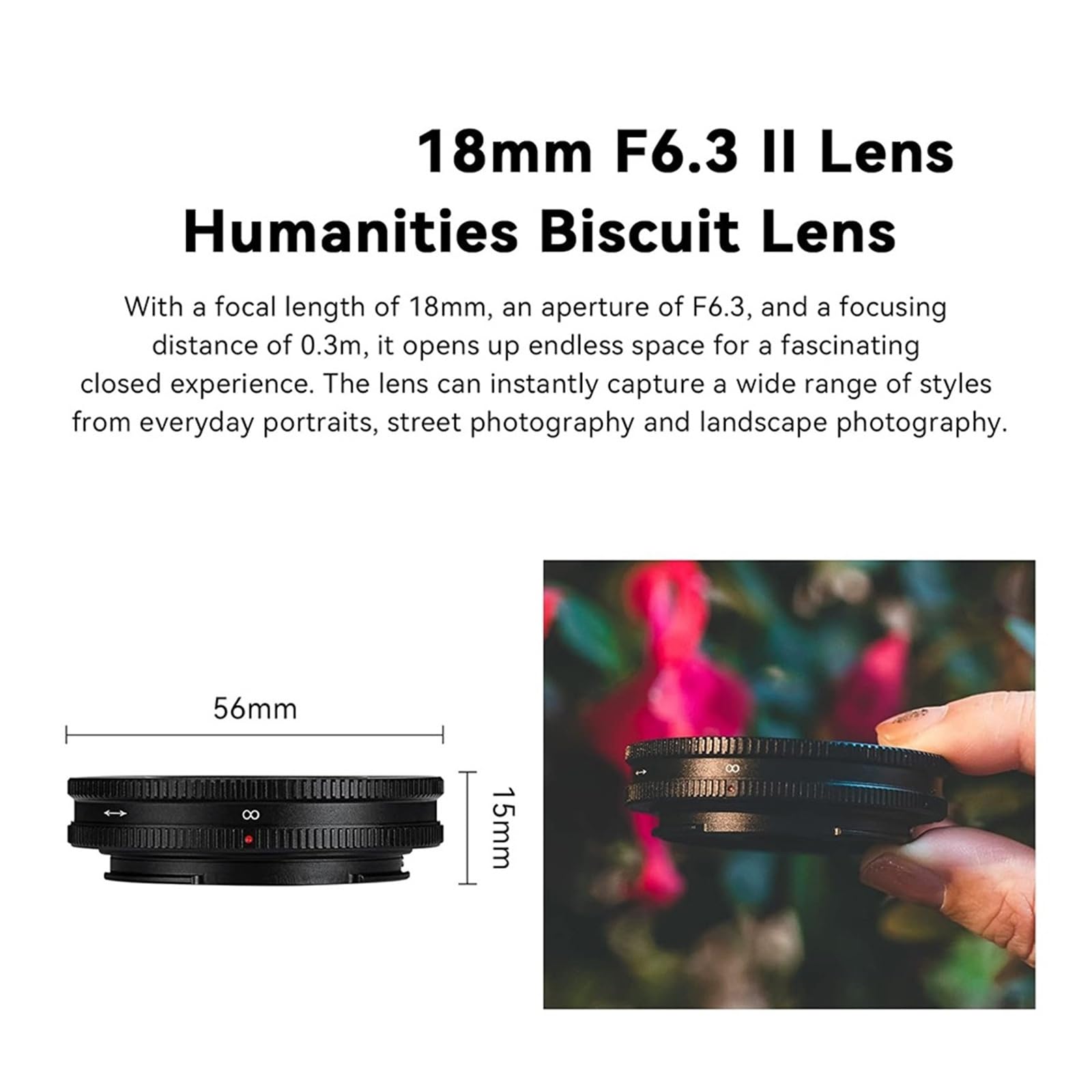 Obiettivo sottile APS-C da 18 mm F6.3, compatibile con Sony E