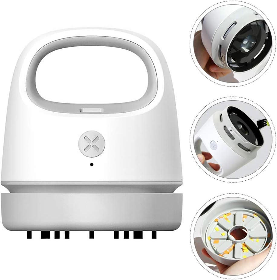 Uonlytech Portable Desktop Vacuum Cleaner USB Rechargeable Dust Collector for Efficient Dust Removal Office School Car Ergonomic Design Low Noise