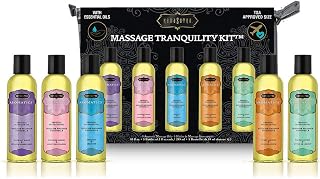 Kama Sutra Aromatics Massage Oil Set - 5 x 2oz Bottles Essential Oils for Relaxation, Sore Muscles, Sensual Body Massage