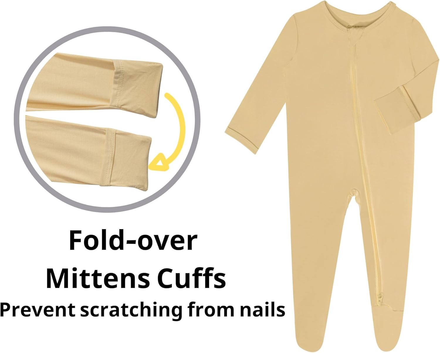 Baby Boy Footed Pajamas with Mittens,Rayon Made from Bamboo Sleepers, 2 Way Zipper Long Sleeve Pjs - Image 5