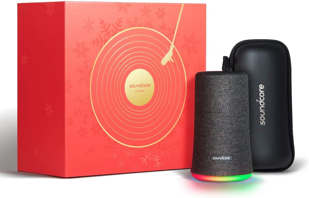 Anker Christmas Edition Bluetooth Speaker, Soundcore Flare Portable Wireless Speaker, 360° Sound and LED Ambient Light, IPX7 Waterproof & Long Playtime for Parties with Travel Case