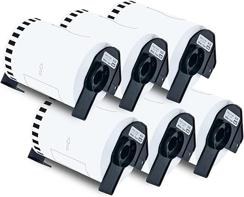 Compatible con etiquetas Brother DK-2243 DK2243 de longitud continua, cinta de papel blanco de 4 pulgadas x 100 pies (3.976 in x 99.7 ft), repuesto