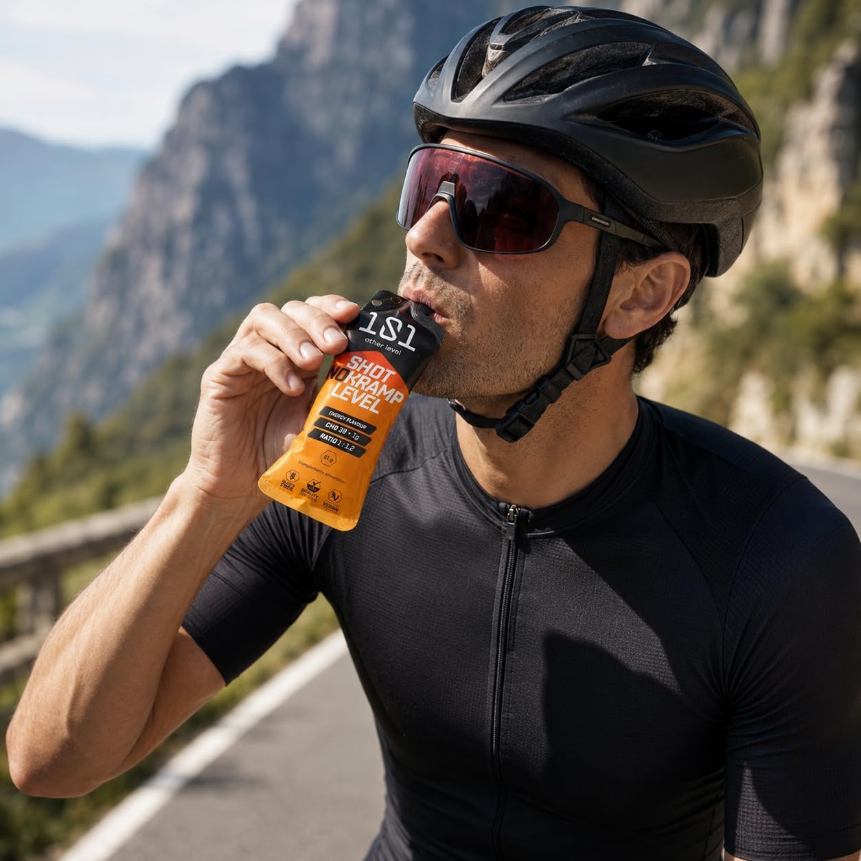Shot No Kramp Pack 24 Geles de 61 gr - Sabor Energy - Anticalambres Musculares Líquido para Ciclismo, Running y Trail - Electrolitos de Rápida Absorción