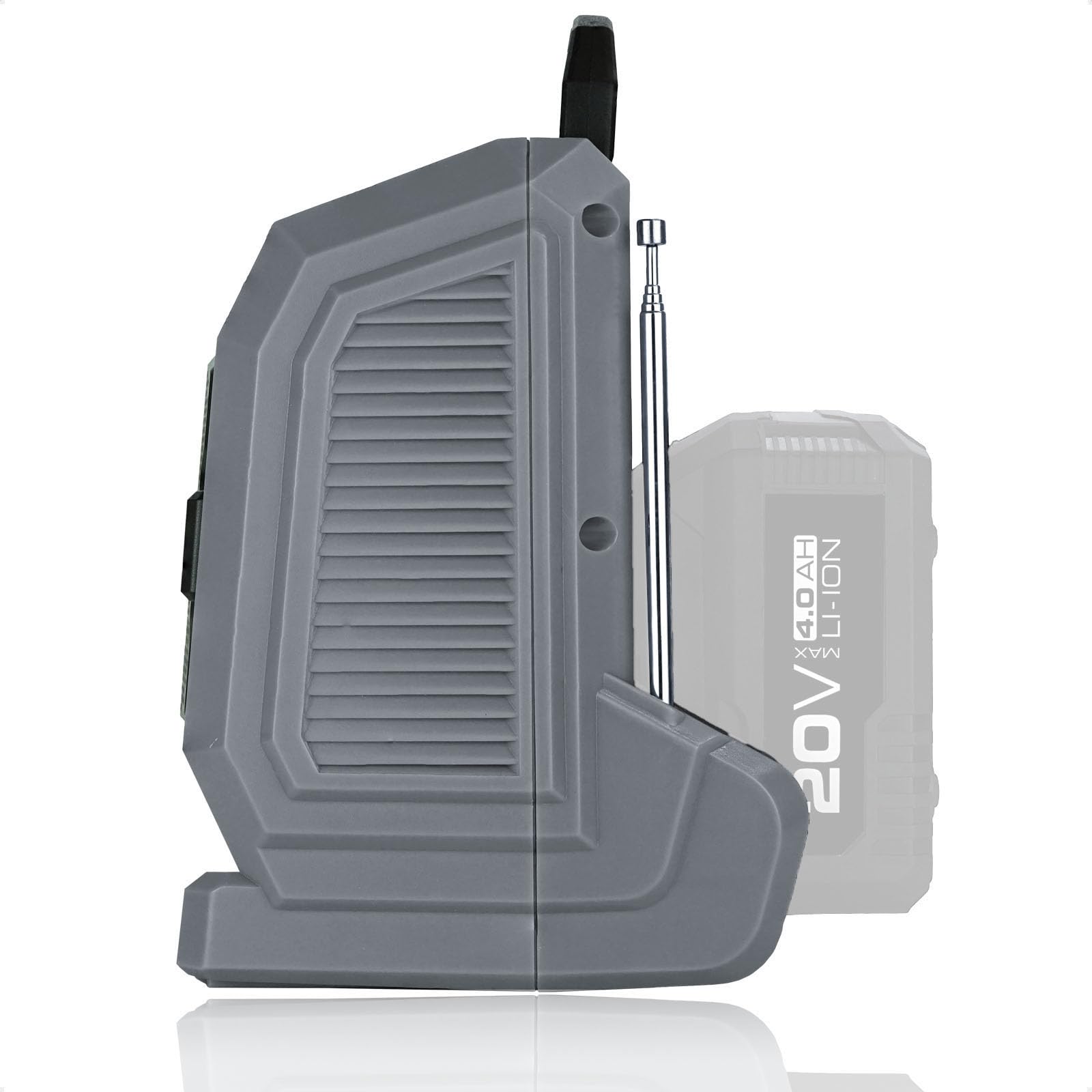 Werku WK403600, Radio Travail sans Fil, Qualité Professionnelle, Puissance 20 V, Affiche Digital, Bluetooth, Modulations AM/FM, Ports AUX/USB, Ne Comprend Batterie et Chargeur